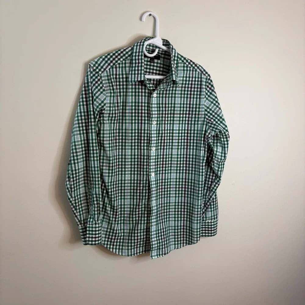 Banana Republic Mens Medium Green long sleeve Dress Shirt Button fall Work